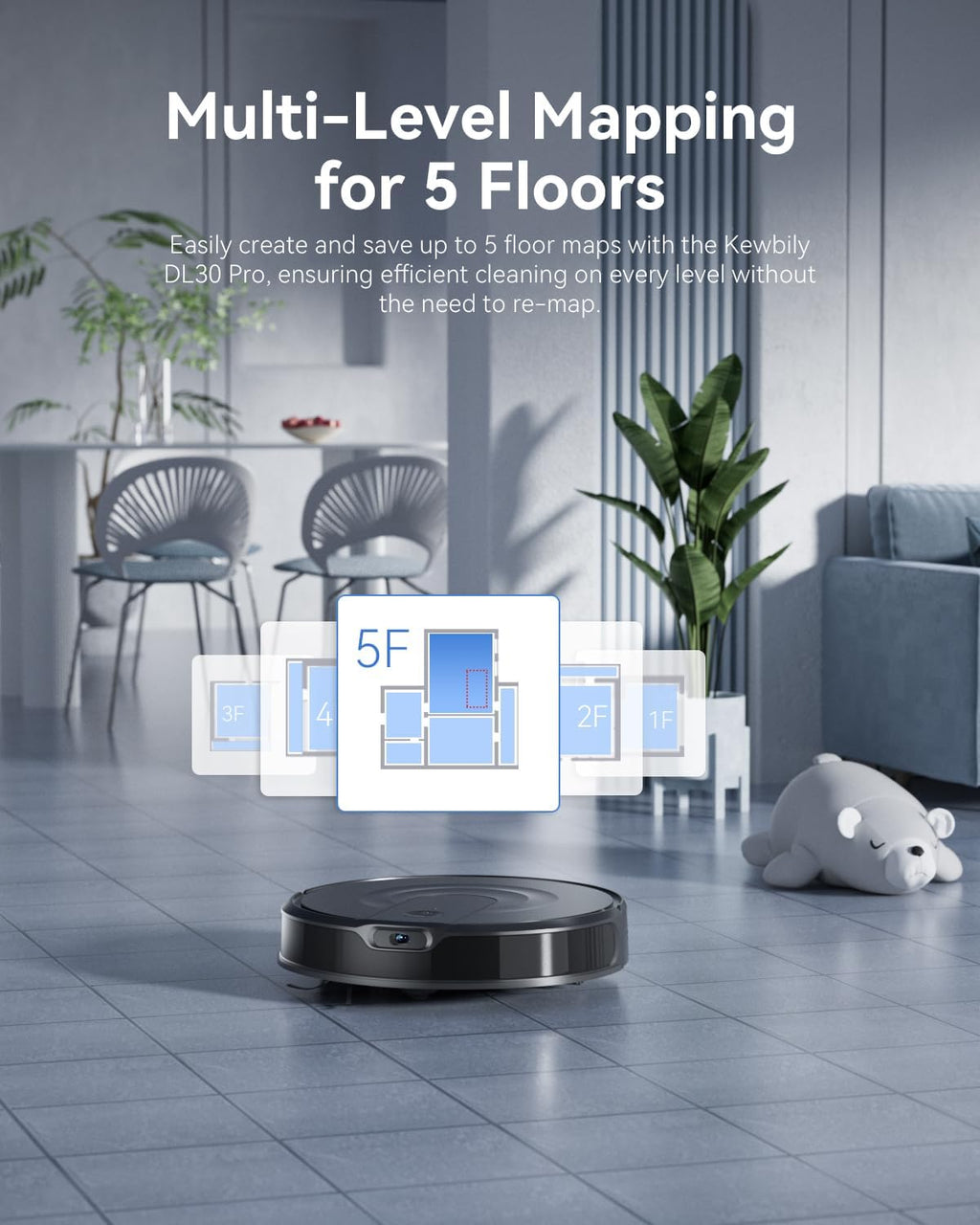 Robot Vacuum and Mop Combo, LiDAR Navigation with Ultra Slim Design, Smart Mapping Robotic Vacuum Cleaner, 9000Pa Suction, Customizable Cleaning for Pet Hair, Carpets, and Hard Floors
