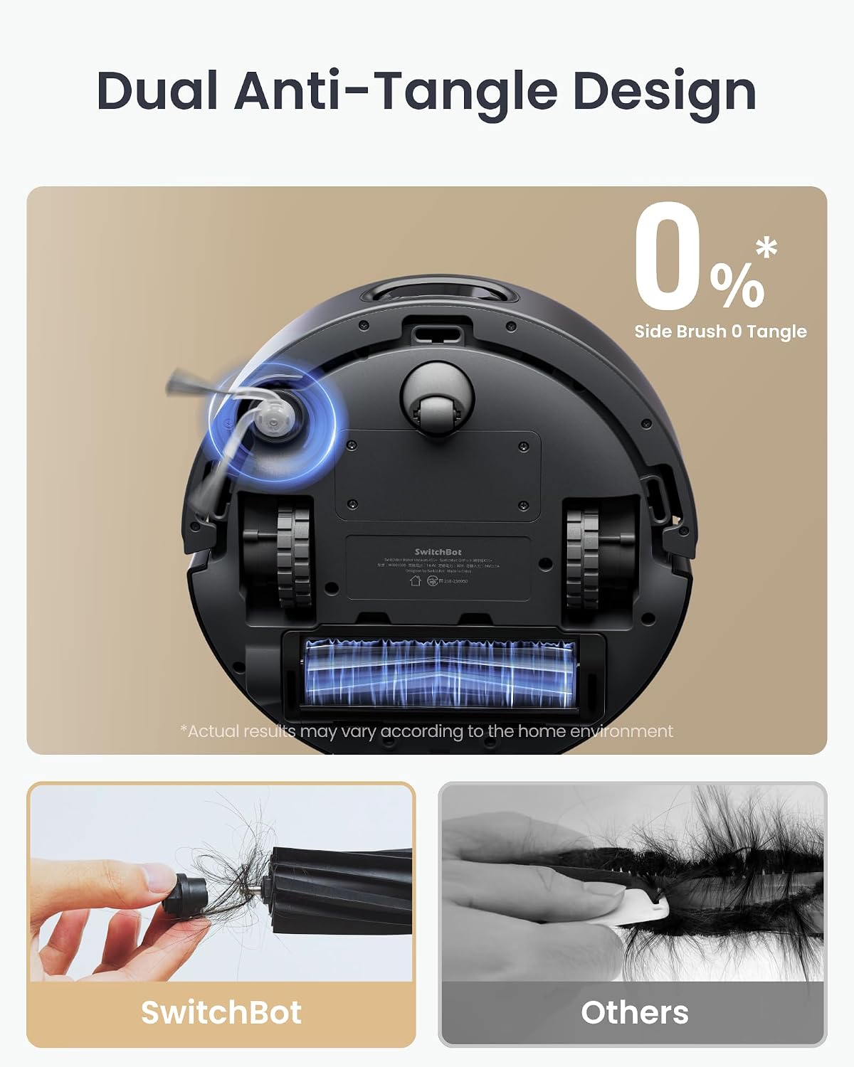 SwitchBot K11+ Robot Vacuum & Mop with Matter, 6000Pa Suction, 90-Day Hands-Free Self-Emptying, LDS Navigation, 3.6″ Ultra-Slim, Anti-Tangle for Pet Hair, Works with Alexa, Google Home, Apple Home