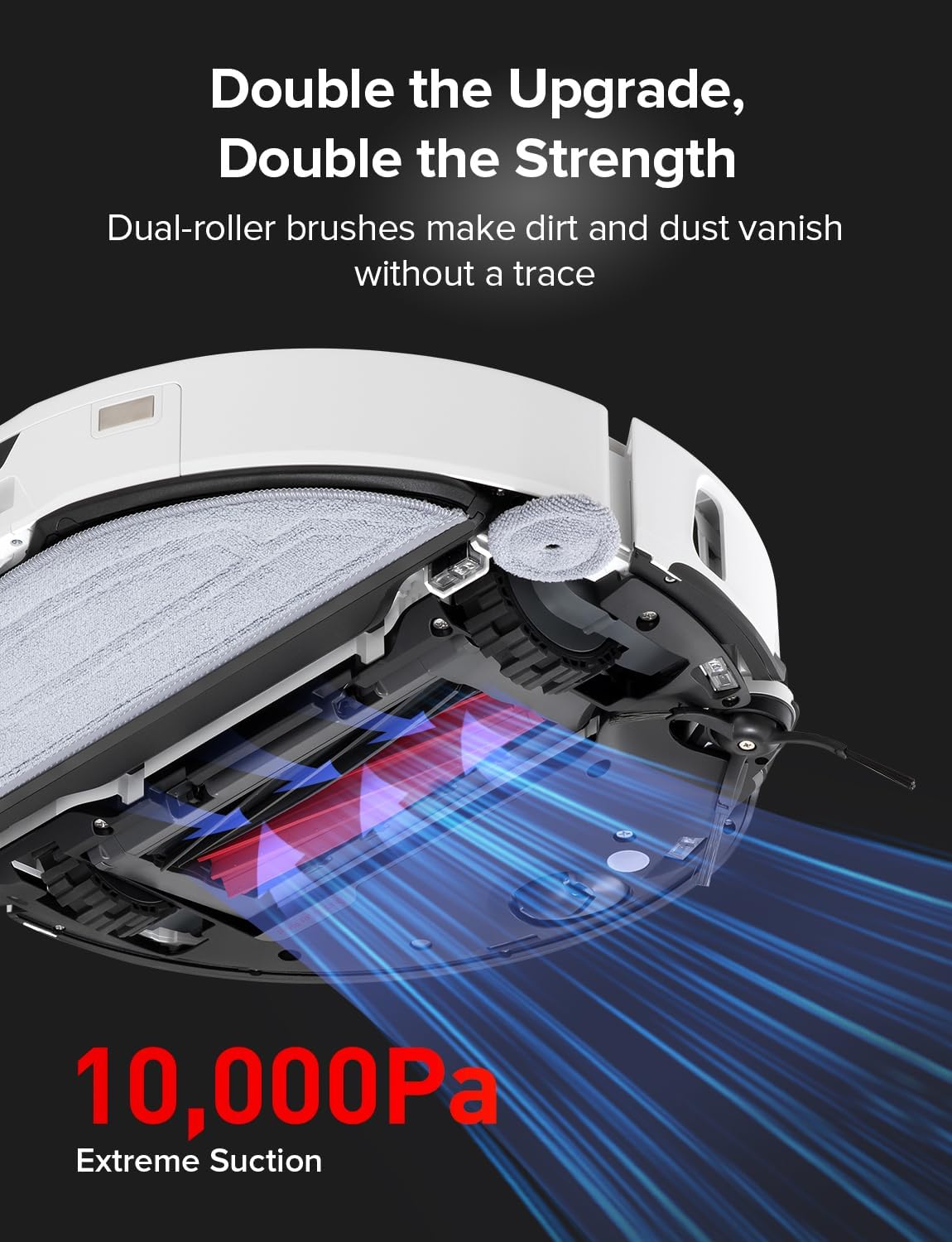 roborock S8 MaxV Ultra Robot Vacuum & Sonic Mop, 10000 Pa Suction, Corner to Edge Deep Cleaning, Hot Air Self-Drying, Auto Empty & Refill, Detergent Dispenser, Obstacle Avoidance,White (Renewed)