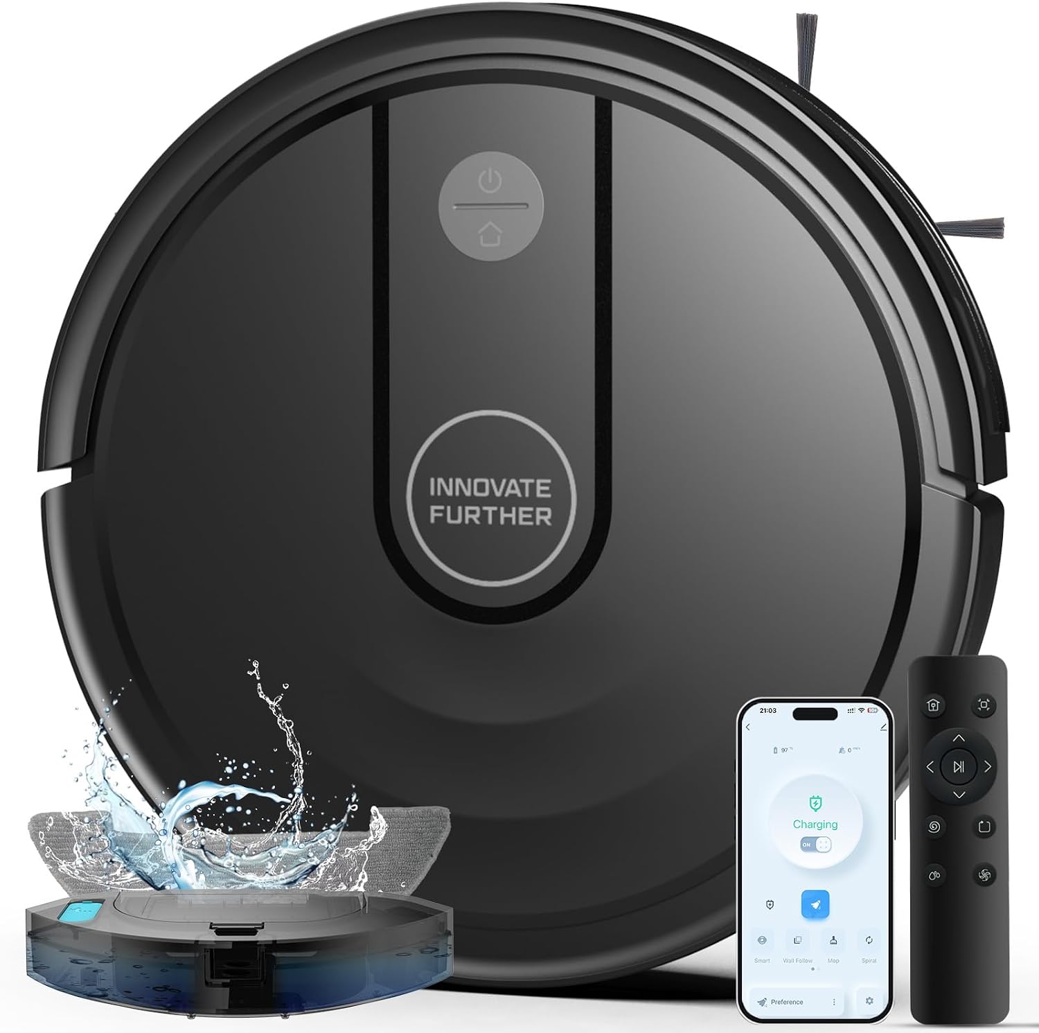 Robot Vacuum and Mop 5500Pa Suction 3 in 1 Robot Vacuum Cleaner with WiFi/App/Voice, Smart Robotic Vacuums with Schedule, Self-Charging Ideal for Hard Floor, Low Pile Carpet, Pet Hair 2026 New Version