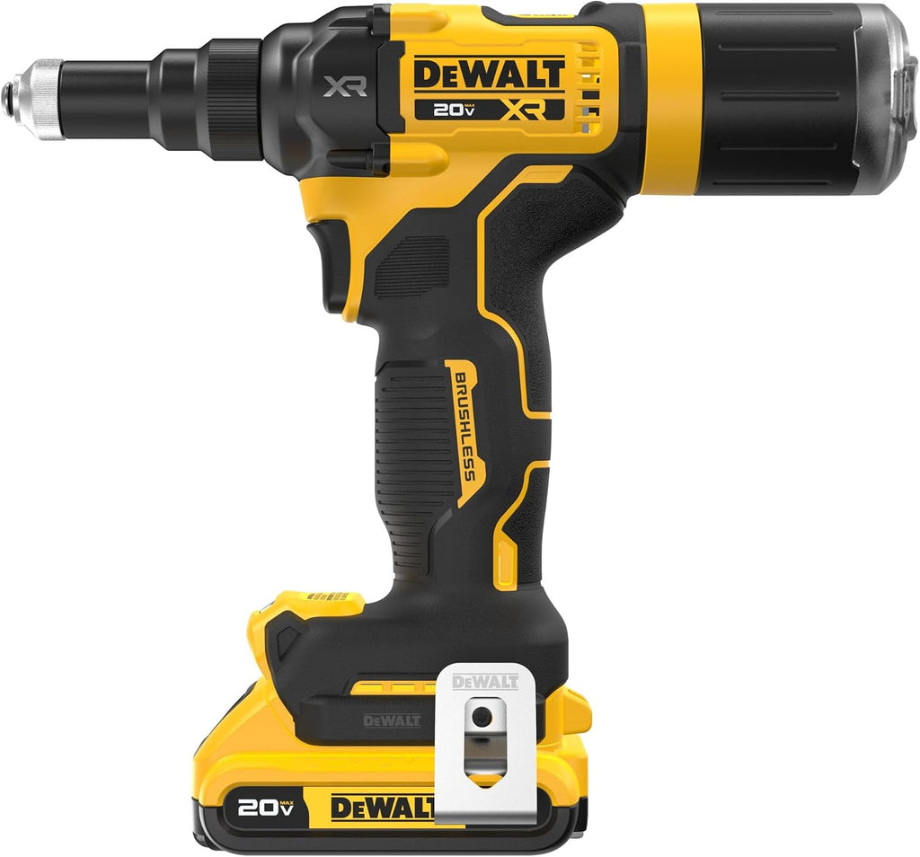 DEWALT 20V MAX XR Cordless Rivet Tool, 3/16', Battery and Charger Included (DCF403D1)