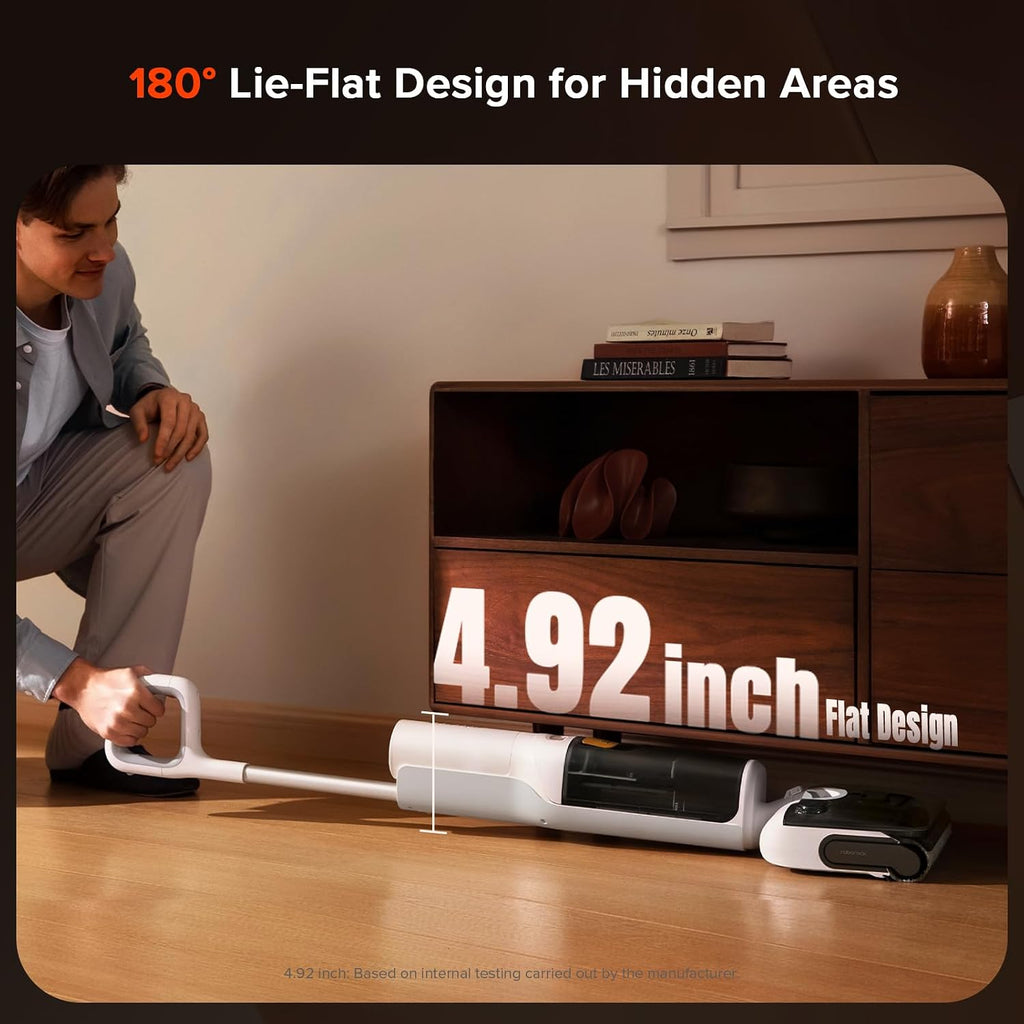roborock F25 GT Set Wet Dry Vacuum Mop, Wet Dry Vacuum Cleaner Cordless, 20000Pa Floor Cleaner Machine for Tile Hard Floor, 194°F Self Cleaning Mop Combo with 180° Lie-Flat, 2 Extra Roller Brush