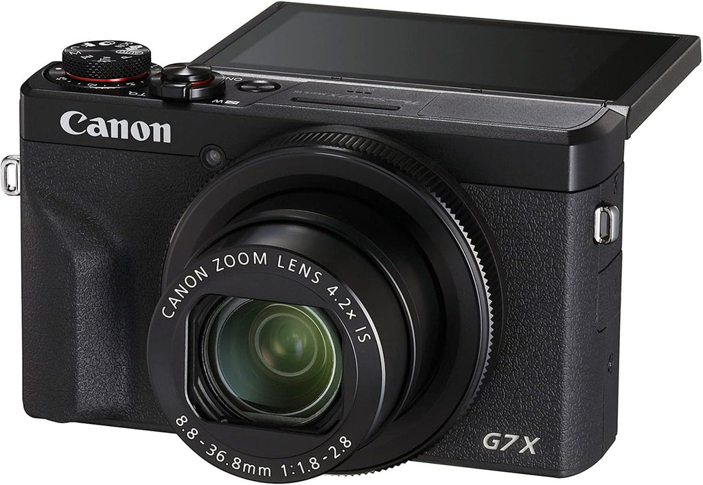 Canon PowerShot G7 X Mark III Digital Camera (Black) with Accessory Bundle - Includes: SanDisk Ultra 64GB SDXC Memory Card, Replacement Battery, Full Size Tripod, Carrying Case & More (Renewed)