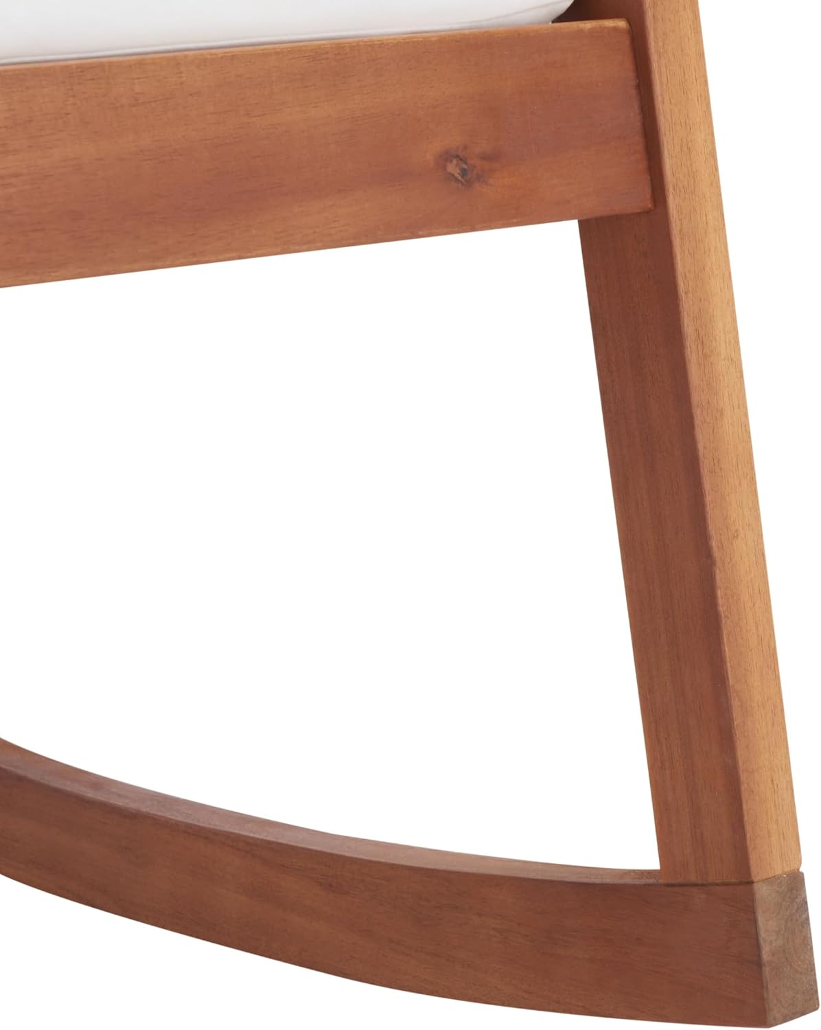 SAFAVIEH Outdoor - Vernon Rocking Chair - Natural & Beige - Solid Wood with Cushion - Shaker-Inspired Slatted Design - Ideal for Patio, Deck, Porch, Backyard, 24.6' Seat Height (PAT7013A)