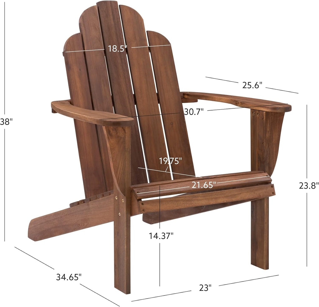 Linon Home Dcor Home Decor Teak Wood Stock Chair, 30.4' wx37.6 dx37.8 h, Stain