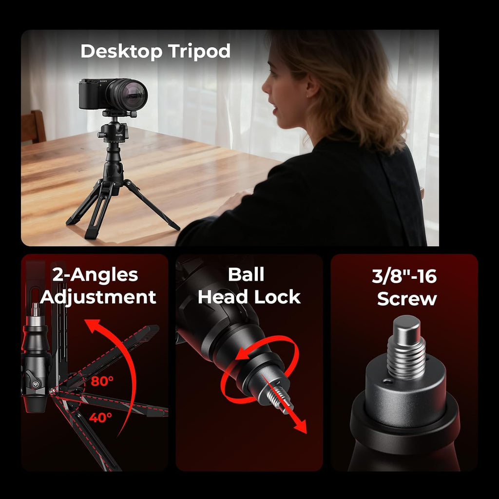 SmallRig 166.5cm / 65.6' Carbon Fiber Monopod for Camera, Compact Camera Monopod with One-Touch Height Adjustment, Max. 5kg Playload Ball Head, Storage Size of 68cm / 26.8', Weighs 1.72kg / 3.8lb