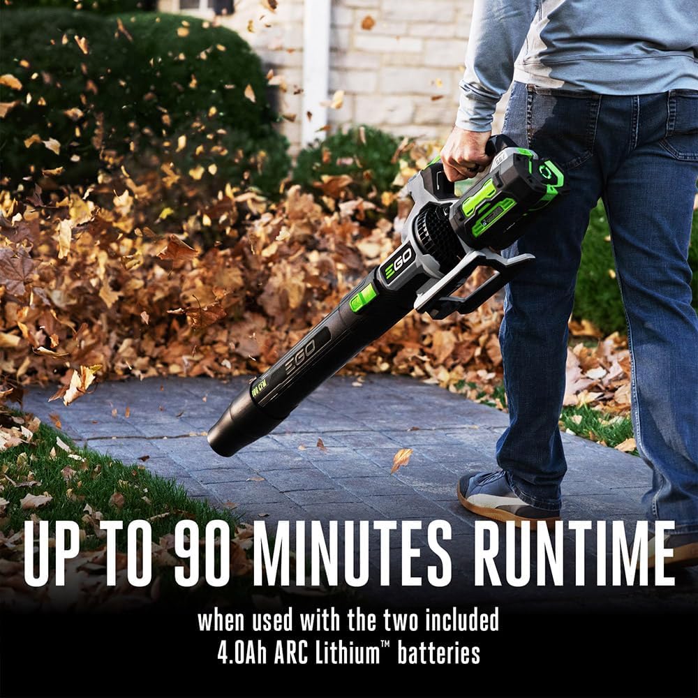 EGO Power+ Leaf Blower, Cordless Electric 880 CFM, Includes (2) 56V 4.0Ah Batteries and Charger - LB8803-2