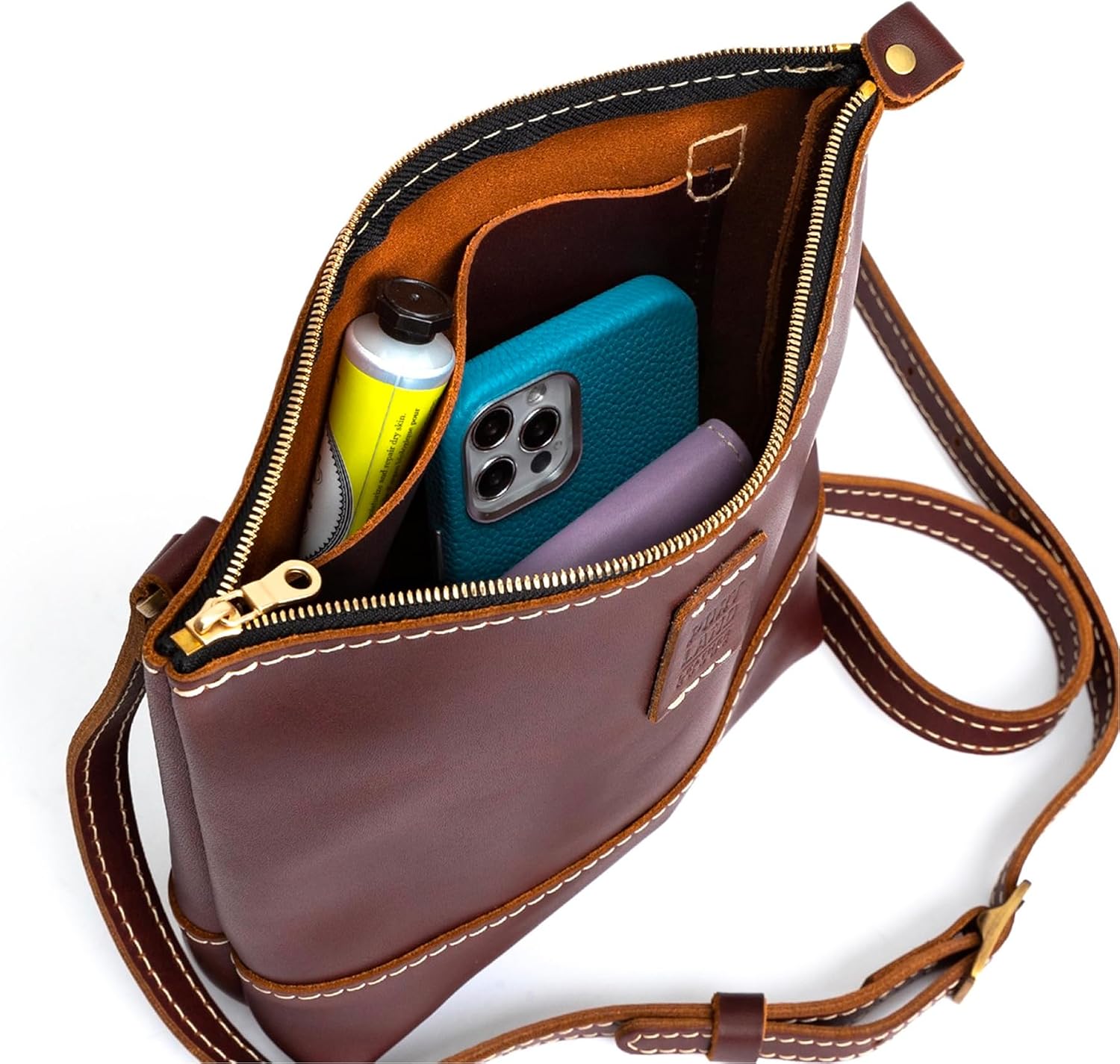 Portland Leather Goods Festival Bag – Lightweight Leather Crossbody Purse – Handmade from the Finest Full-Grain Hides