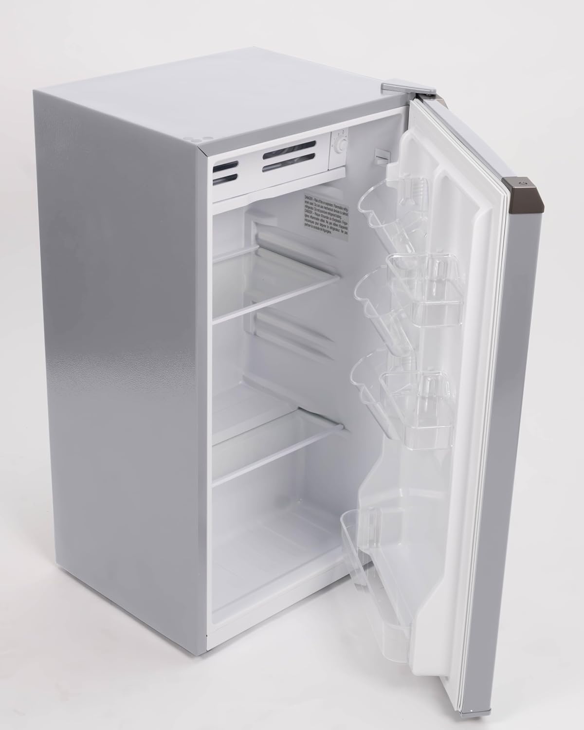 Frigidaire Mini Refrigerator, Compact Freezer Compartment, Adjustable Thermostat Control, Reversible Door, Contemporary Series, 3.2 cu ft, Grey
