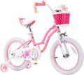 RoyalBaby Girls Bike with Training Wheels, Stargirl Kids Bicycle 12 Inch Toddlers to Big Kids 3-4 Years, Star Pink