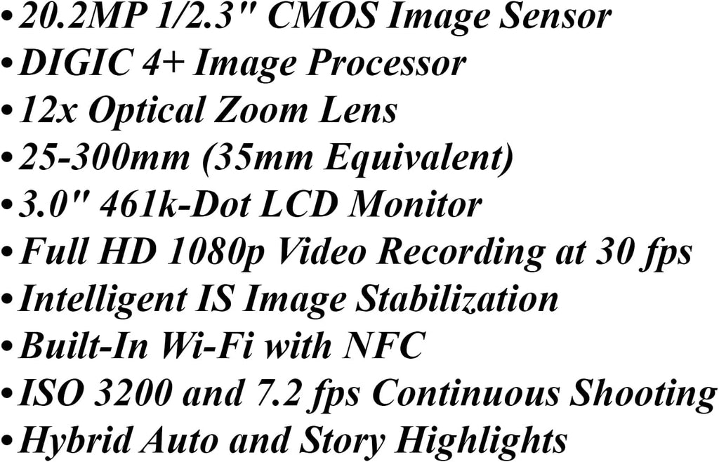 Canon Powershot IXY 650 / ELPH 360 20.2MP Point and Shoot Digital Camera (Black) w/ 6.5'' Tripod, Extra Battery, Case and 64 GB Memory (Renewed)