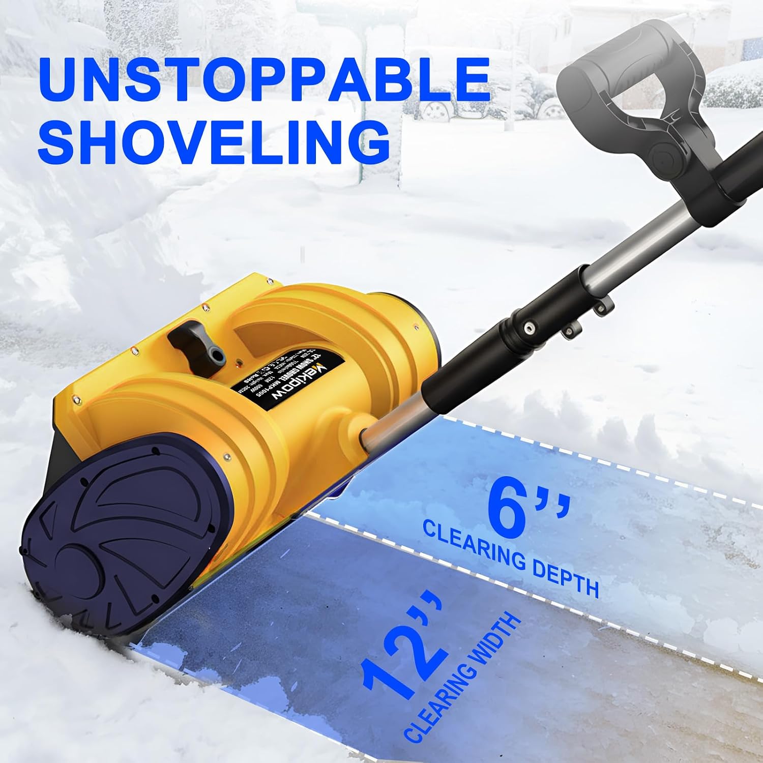 Cordless Snow Shovel Compatible for DeWalt 20V Battery with Brushless Motor, 12'' Cordless Snow Blower, Electric Snow Thrower,6.2' Clear Depth with Front Handle for Deck,Patio