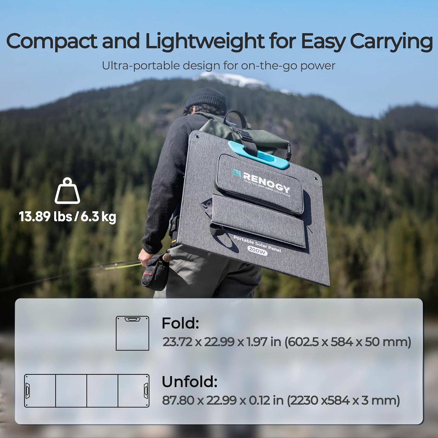 Renogy 200W Portable Solar Panel, 25% High Efficiency N-Type Foldable Solar Charger for Power Station, with Adjustable Kickstand, USB-A Type-C Output, for Camping, RV, SUV, Off-Grid Outdoor Hurricane