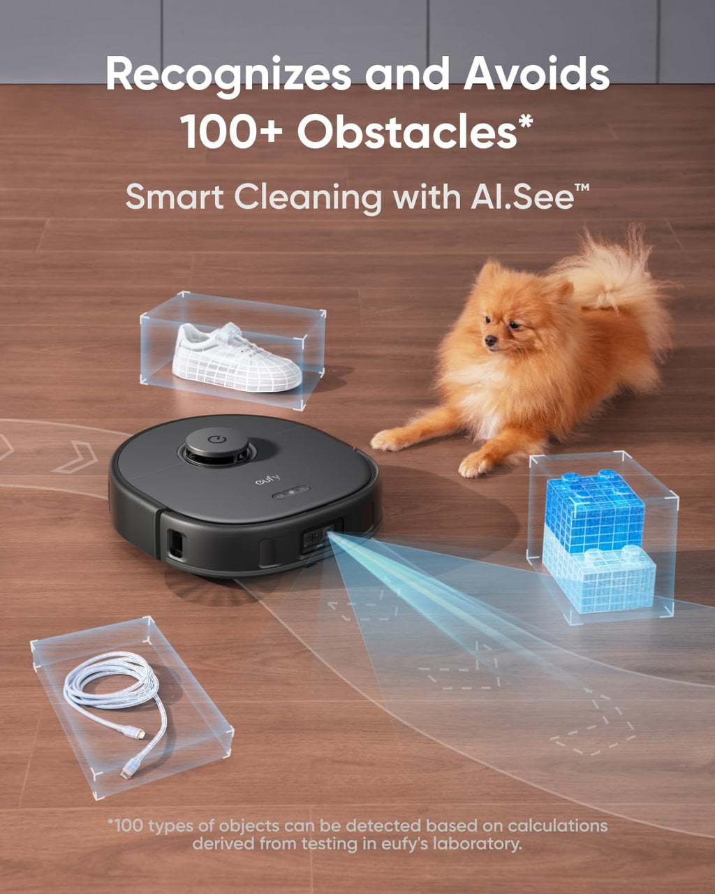 eufy X10 Pro Omni Robot Vacuum and Mop Combo, 8,000 Pa, Dual Mops with 12 mm Auto-Lift and Carpet Detection, AI Obstacle Avoidance, Auto Mop Washing&Drying, Self-Emptying, Self-Refilling
