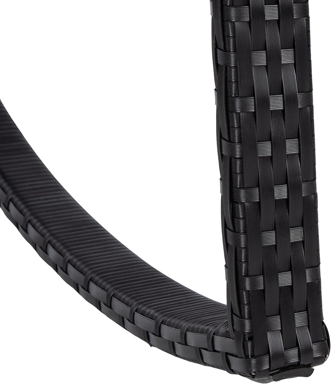 SAFAVIEH Outdoor - Daire Rocking Chair - Black & White - Steel Frame & Faux Rattan with Cushion - Open-Frame Design - Ideal for Patio, Deck, Porch, Backyard, 14.4' Seat Height (PAT7721A)