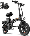 URLIFE Folding Electric Bike for Adults, 14' Portable Commuter ebikes, 20-40 Mile Long Range, 500W Peak Motor, 20MPH, UL 2849 Mini Bikes for Teens