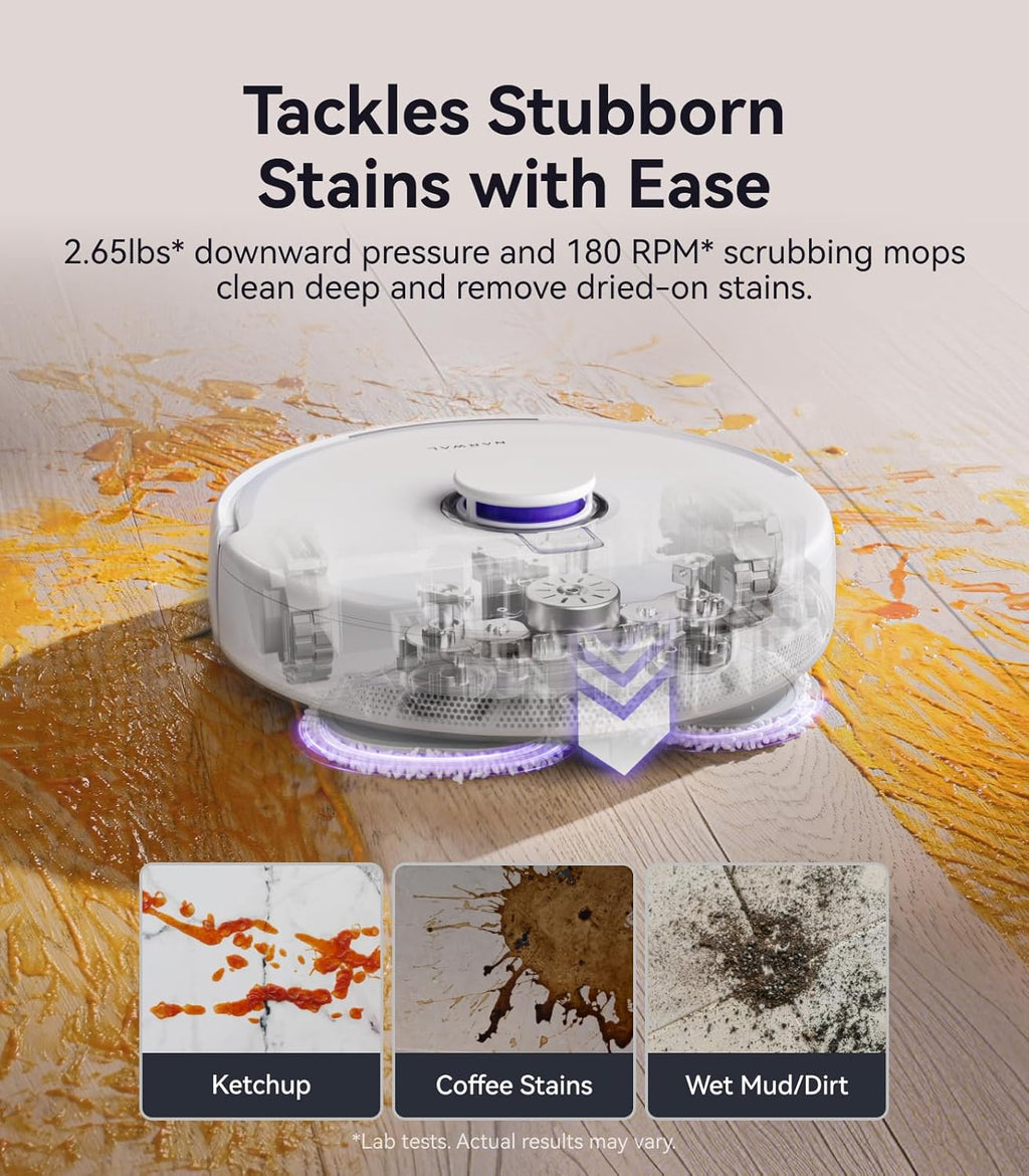 NARWAL Freo Pro Robot Vacuum and Mop Combo, Tangle Free Robot Mop, 8500Pa Powerful Suction, Self-Emptying, Auto Mop Washing, Auto Drying, Obstacle Avoidance, Ideal for Pet Hair and Hard Floor(Renewed)