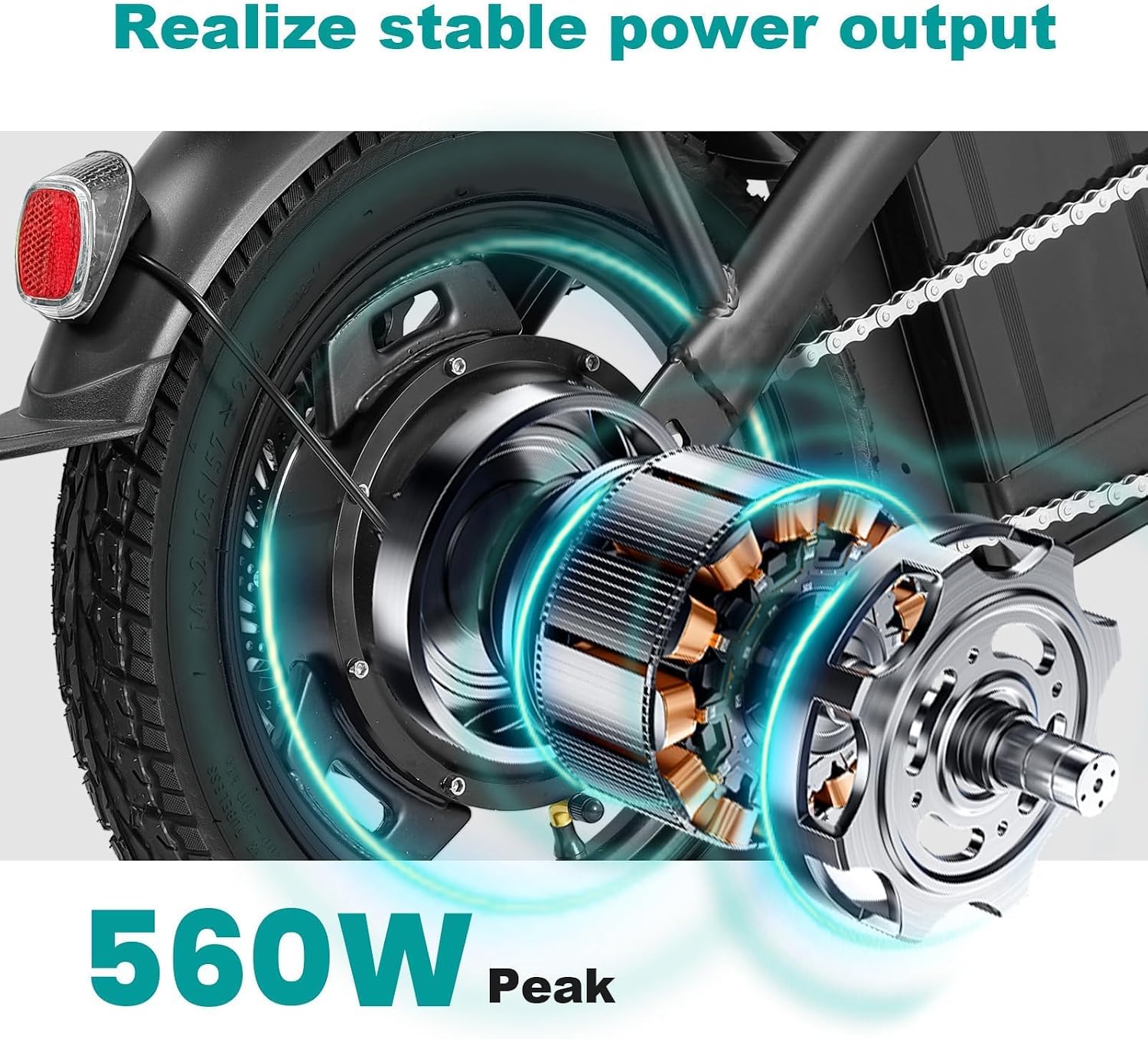 Electric Bike for Adults Teens, Commuter City Folding ebike with 560W Motor and 48V Battery, 24MPH 3 Level Pedals Assist, Dual Disc Brakes,14' Compact Foldable Electric Bicycle with UL 2849 Certified