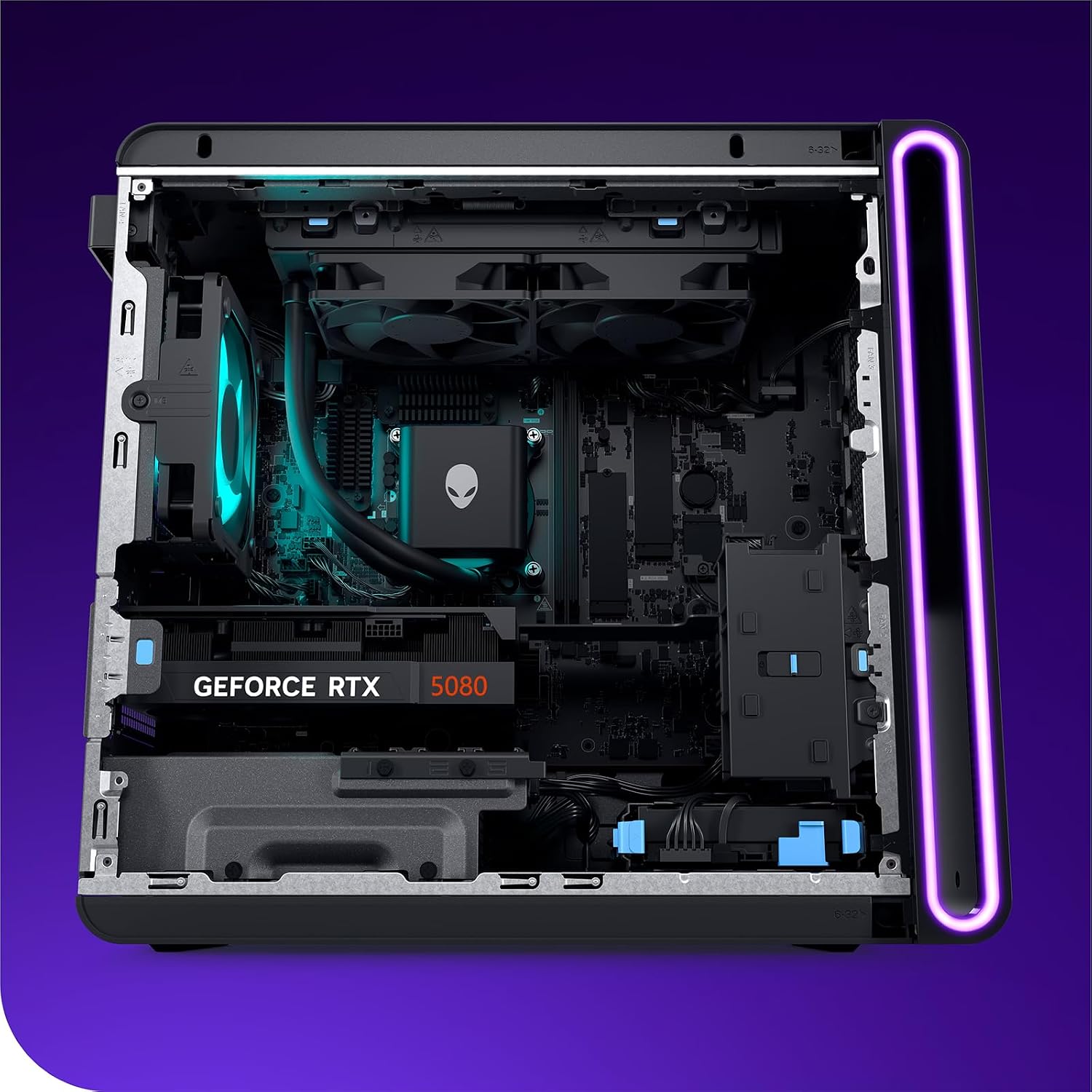 Dell Alienware Aurora R16 Gaming Desktop PC - NVIDIA RTX 5080 16GB GDDR7 - Intel Core Ultra 9 Processor 285K - AlienFX Liquid Cooling - Win 11 Pro, Office Pro(32 GB DDR5 | 2 TB SSD+2TB HDD)