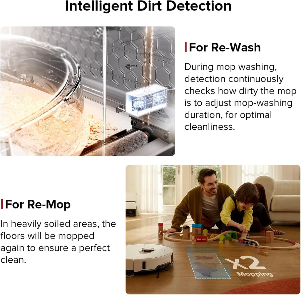 roborock S8 Max Ultra Robot Vacuum and Mop, All-in-One Dock, PreciSense LiDAR Navigation, Smart Dirt Detection, Self-Emptying, 8000Pa Suction for Various Floors, 20mm Auto Lifting for Carpet, White