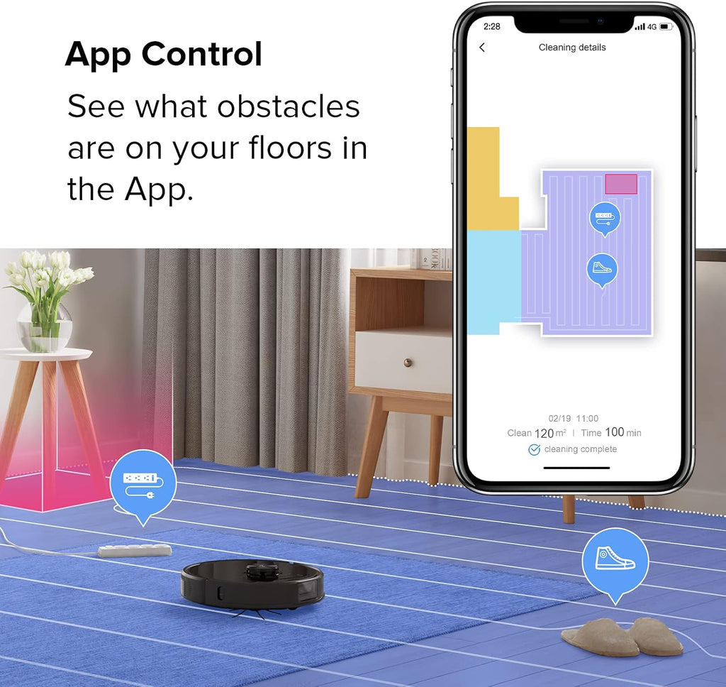 roborock S6 MaxV Robot Vacuum and Mop with Dual Cameras, Recognize and Avoids Obstacles, 2500Pa Strong Suction, Smart Mapping, Advanced Night Vision, Good for Pet Hair