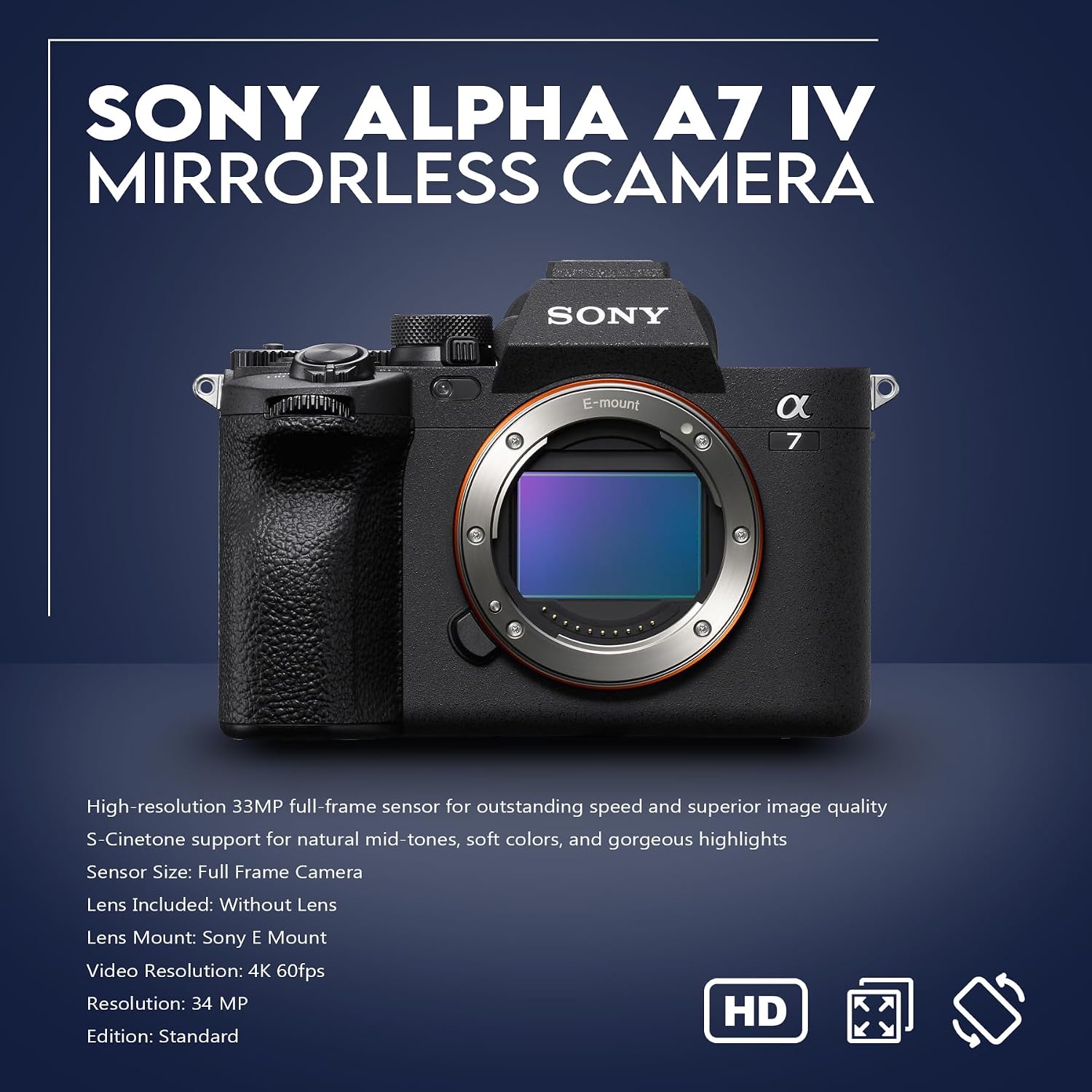 Sony Alpha a7 IV Full Frame Mirrorless Interchangeable Lens Digital 4K Camera, Black - Bundle with 256GB SD Memory Card, Camera Backpack, Sony 1 Year Limited Warranty
