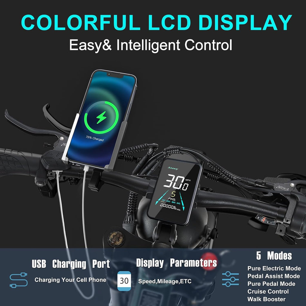 DAMSON Electric Bike for Adults Dual Motor AWD 5000W/3000W/1500W Peak 40MPH/30MPH Dirt Ebike, 52V/48V Max-Output Up to 65/80/120/160 Miles Long Range, 26' Full Suspension Fat Tire Mountains Bicycle