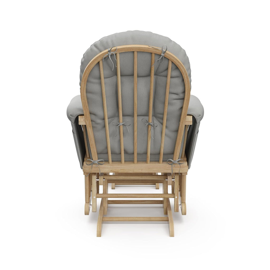Storkcraft Premium Hoop Glider & Ottoman (Natural/Light Gray) — GREENGUARD Gold Certified Nursery Glider, Solid Wood Craftsmanship, Smooth-Gliding Nursery Chair and Ottoman, Award-Winning