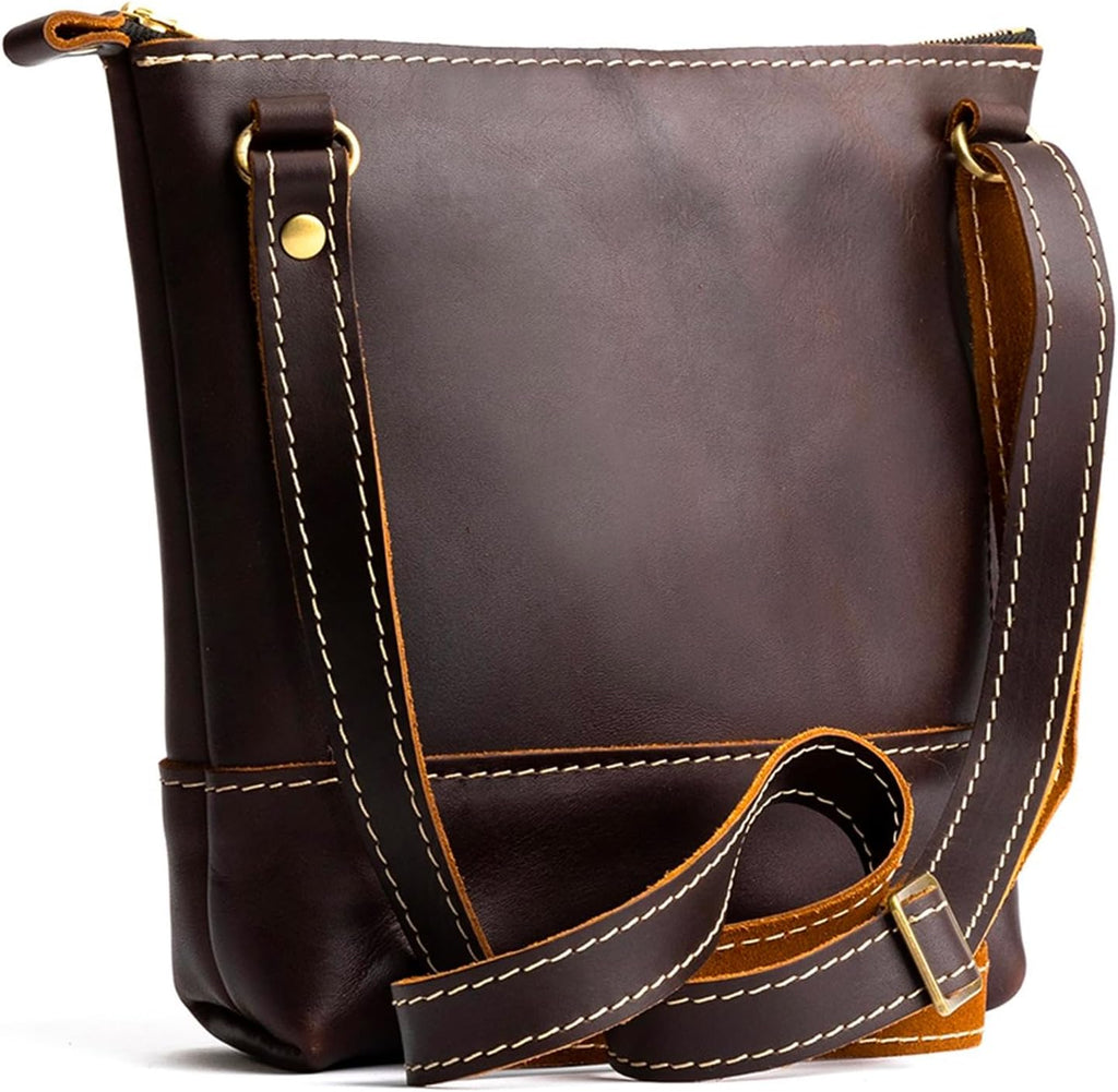Portland Leather Goods Festival Bag – Lightweight Leather Crossbody Purse – Handmade from the Finest Full-Grain Hides