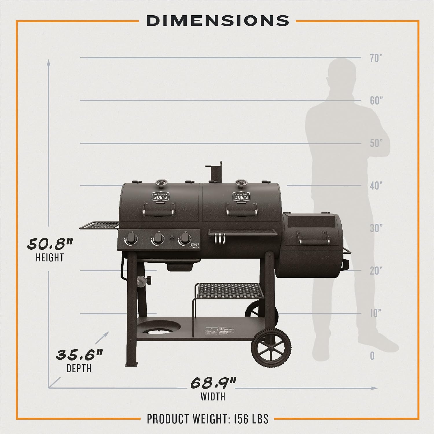 Oklahoma Joe's Canyon Combo DLX Charcoal and Propane Gas Smoker & Grill - 24203005