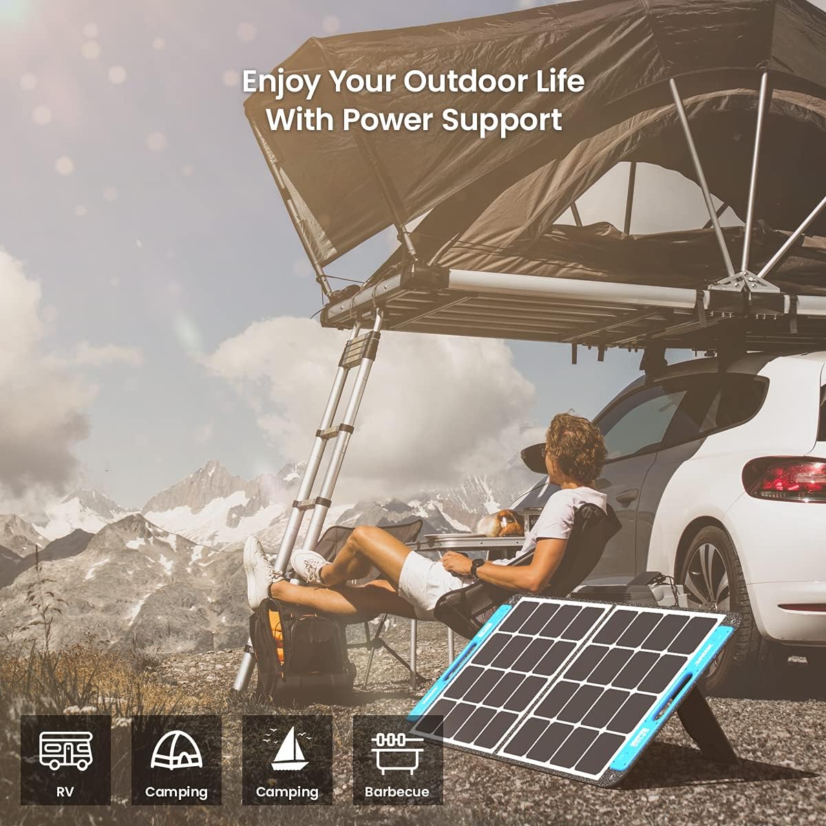 XTAR SP100 100w Solar Panel, Portable Solar Panel Solar Power, Foldable Solar Panel with Independent Charger, Solar Power Panel for Power Station Solar Generator RV Solar Camping 1Pack-1