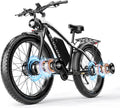 Dual Motor Electric Bikes for Adults, 6000W Peak Ebike, 52V 32Ah, Max 40-45 M P H &100 Miles E-Bike, Hydraulic Disc Brake, 26' Fat Tire Off Road Snow Mountain E-Bikes, 7-Speed Pedal Assist