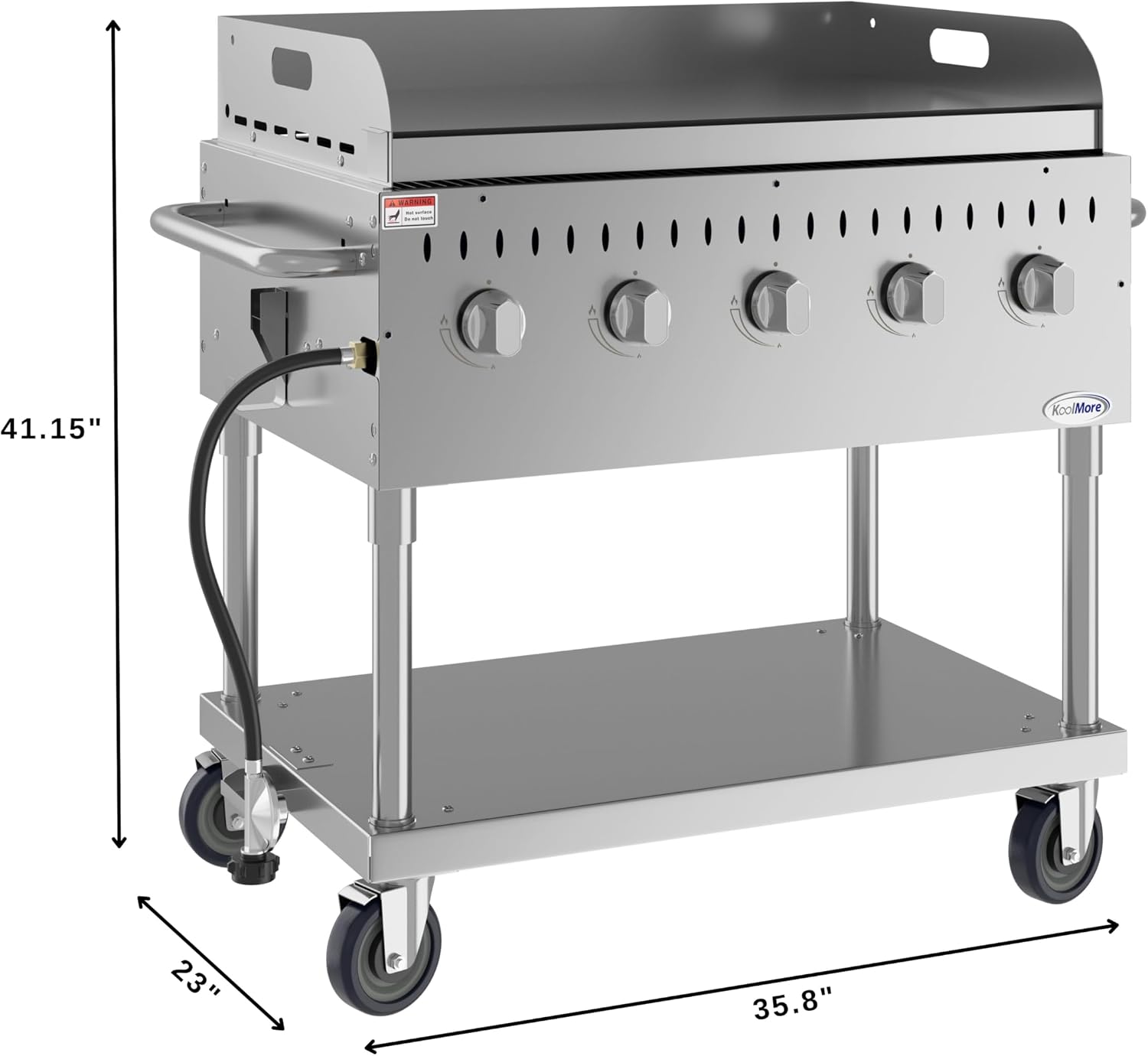 36 in. Commercial Outdoor Propane Grill with Griddle in Stainless-Steel, ETL Listed (CGKIT3-36G)