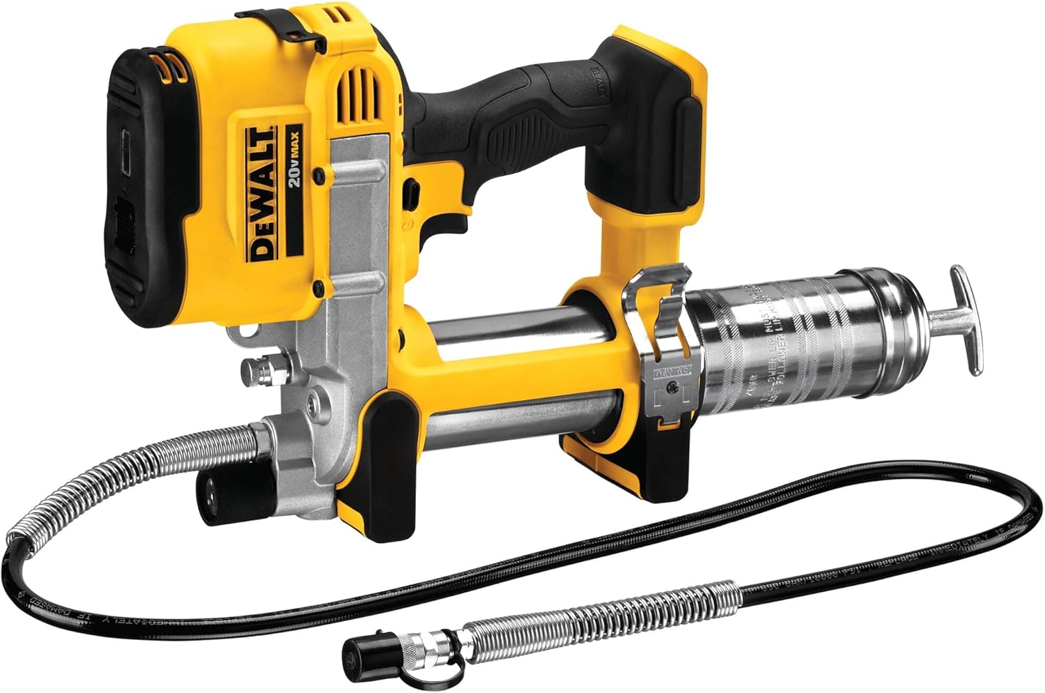 DEWALT Grease Gun 20V MAX, Cordless Electric Grease Gun 42' Hose, 10,000 PSI, Variable Speed Triggers, Tool Only (DCGG571B)
