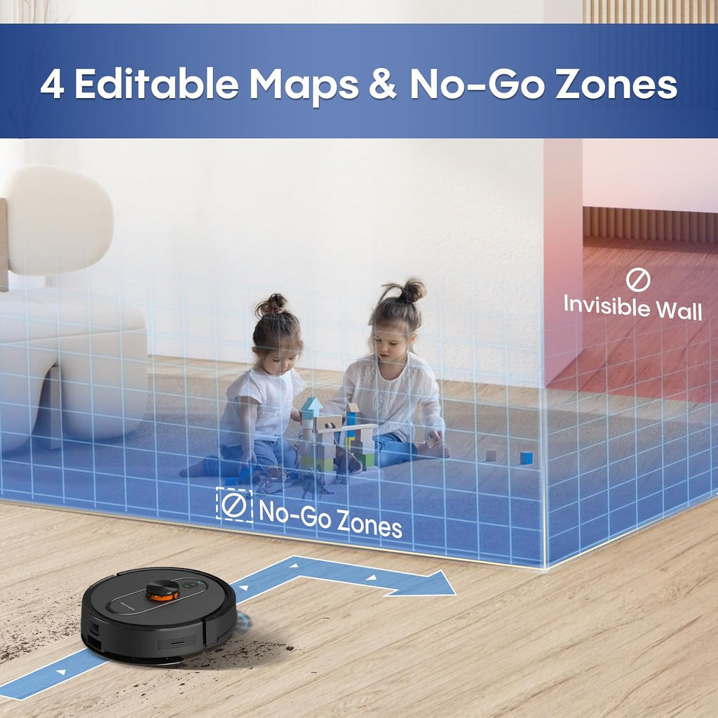 Robot Vacuum and Mop,5000Pa Robotic Vacuum Self Emptying,60 Days Hands-Free, 3-in-1 LiDAR Robot Vacuum Cleaner,Wi-Fi/App/Alexa,Perfect for Pet, Hard Floors, Carpet