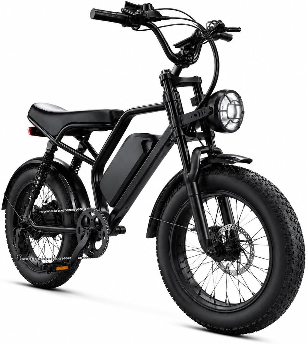 Electric Bike for Adults, 1500W Peak Motor 28 MPH 50Miles, Fat Tire Ebike with 48V Removable Battery 20'x4.0' ebikes for Adults Hydraulic Suspension and 7-Speed, All-Terrain Unisex ebikes
