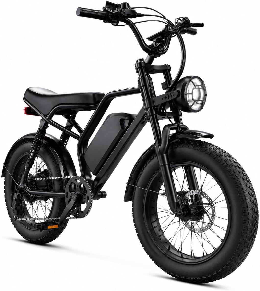 Electric Bike for Adults, 1500W Peak Motor 28 MPH 50Miles, Fat Tire Ebike with 48V Removable Battery 20'x4.0' ebikes for Adults Hydraulic Suspension and 7-Speed, All-Terrain Unisex ebikes