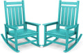 SERWALL Oversized Outdoor Rocking Chair Set of 2, HDPE Rocker for Adults, Patio Rocking Chairs for Porch, Aruba