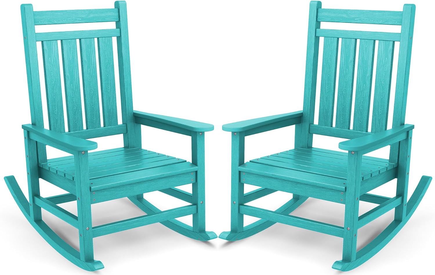 SERWALL Oversized Outdoor Rocking Chair Set of 2, HDPE Rocker for Adults, Patio Rocking Chairs for Porch, Aruba