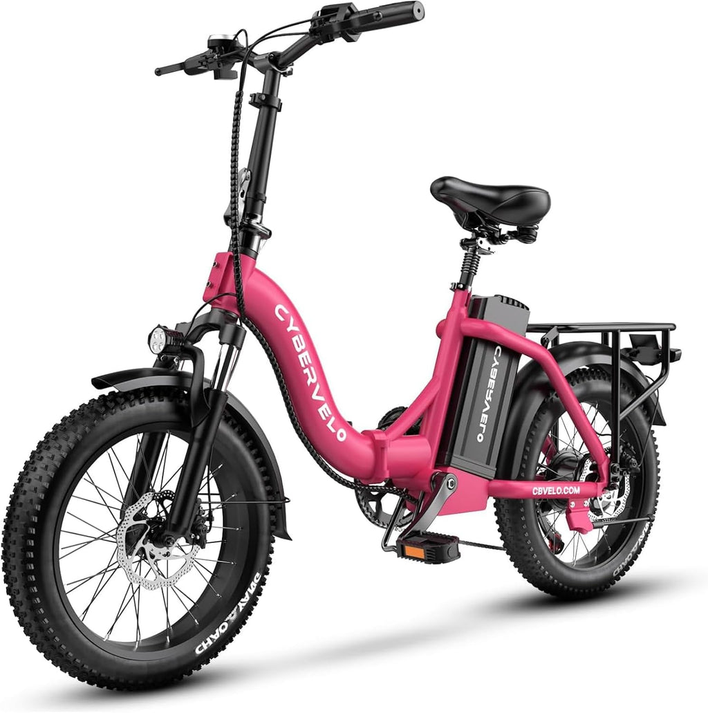 YorkE 1000W Folding Electric Bike, 48V 20AH Large Removable Battery E Bike, 30+MPH, 80 Miles Max Range, 20' Fat Tire Electric Bike for Adults, Adult Electric Bicycles for Commute, 7-Speed