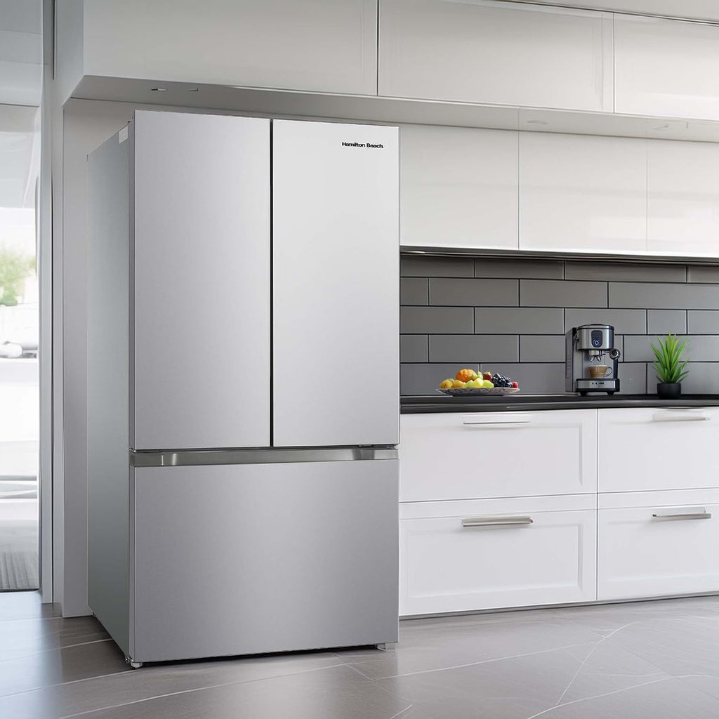 Hamilton Beach HBF2067 French Door Full Size Refrigerator with Freezer Drawer, 20.3 cu ft, Stainless Steel