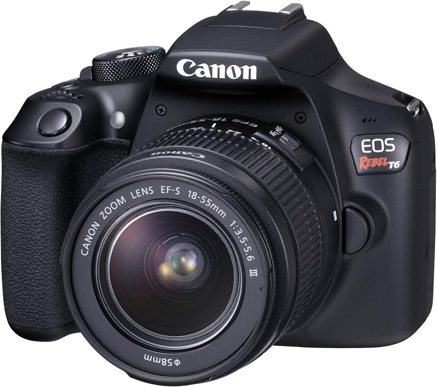 Canon EOS Rebel T6 Digital SLR Camera Kit with EF-S 18-55mm f/3.5-5.6 is II Lens (Black)