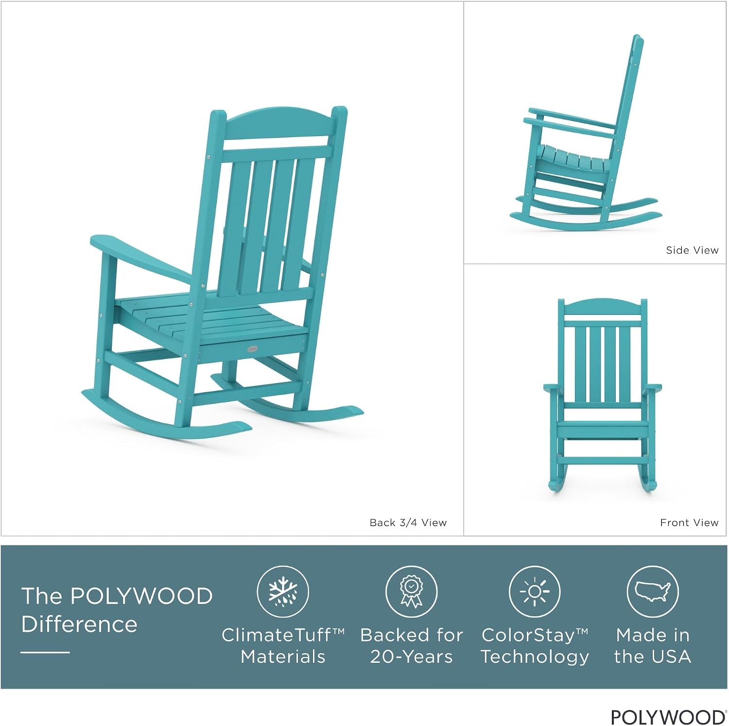 POLYWOOD Presidential Rocking Chair in Aruba