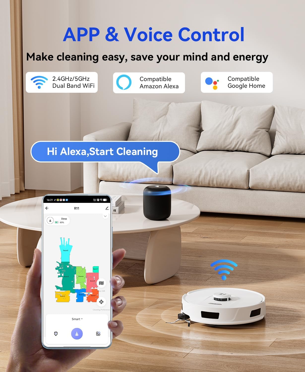 Robot Vacuum Cleaner 20,000 Pa Robot Vacuum and Mop,120 Day Self Emptying Vacuum Robot,Lidar Navigation,5G/2.4GWiFi APP Aspirateur Robot,Self-Charging Robot Vacuums for Pet,Floor,Carpet White