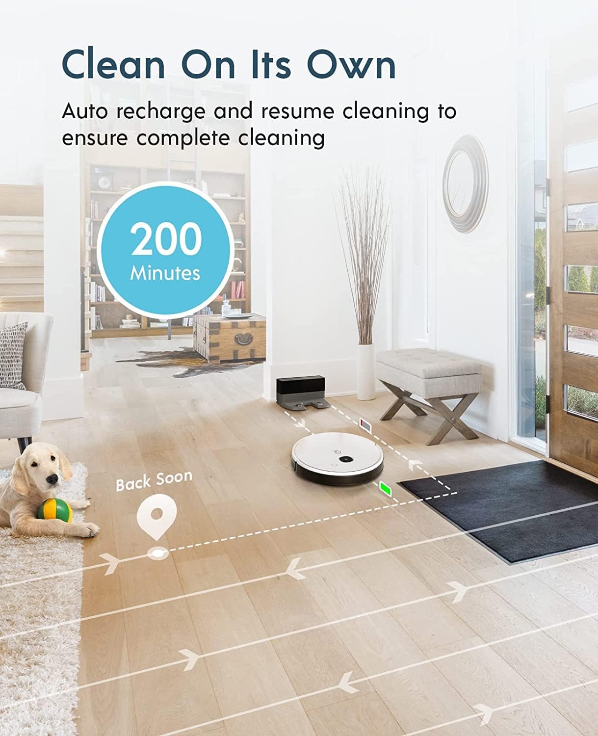 Yeedi vac Station Robot Vacuum and Mop - Self Emptying 3-in-1 Cleaner,200-Min Runtime,3000Pa Suction, Smart Mapping, Carpet Detection, Alexa Compatible, Wi-Fi Connected