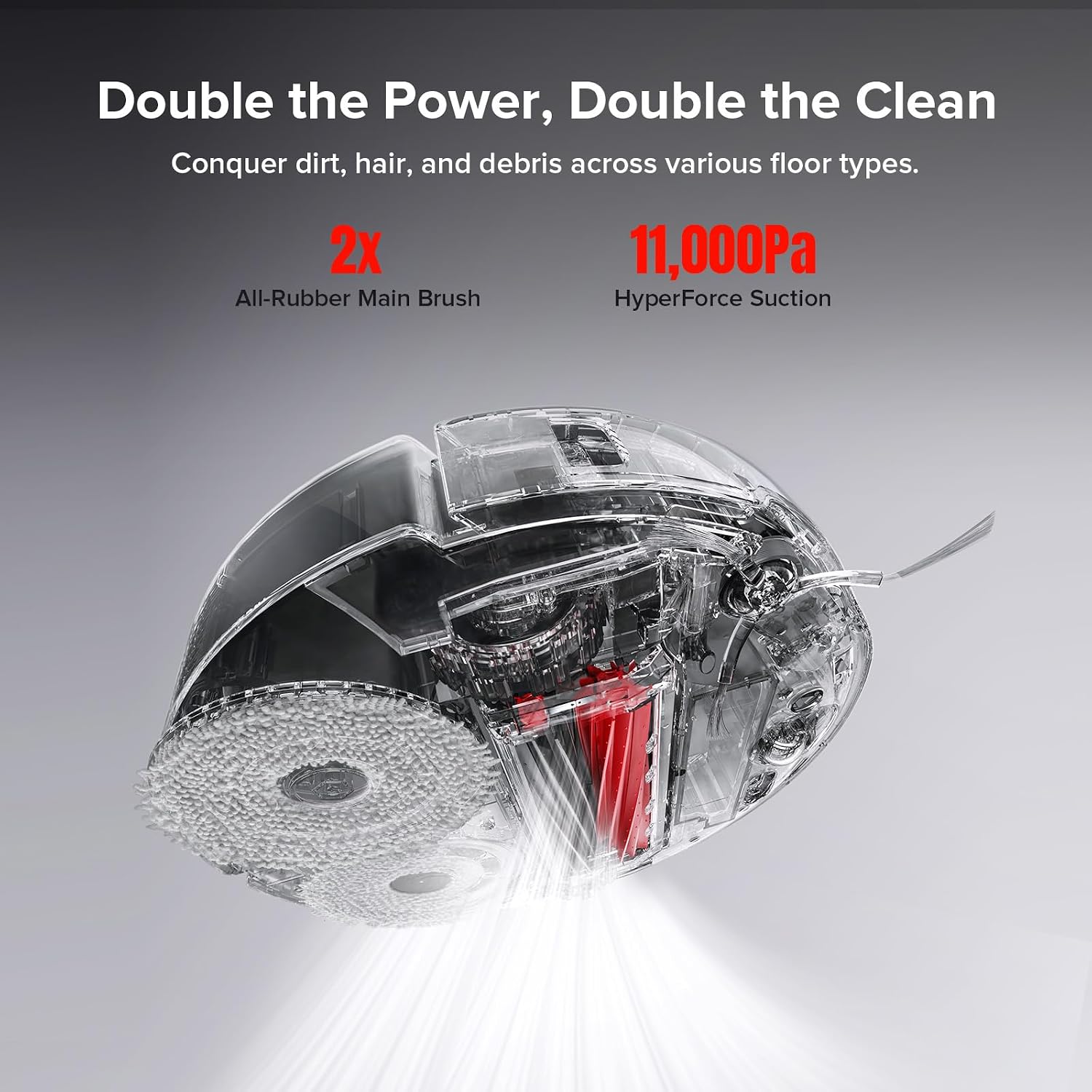 roborock Qrevo Slim Robot Vacuum and Mop Combo, 8.2cm Ultra-Slim, 3D Sensing Tech, Advanced Obstacle Recognition, Powerful Suction, FlexiArm Side Brush & Mop, Auto Mop Washing & Drying, Self-Emptying