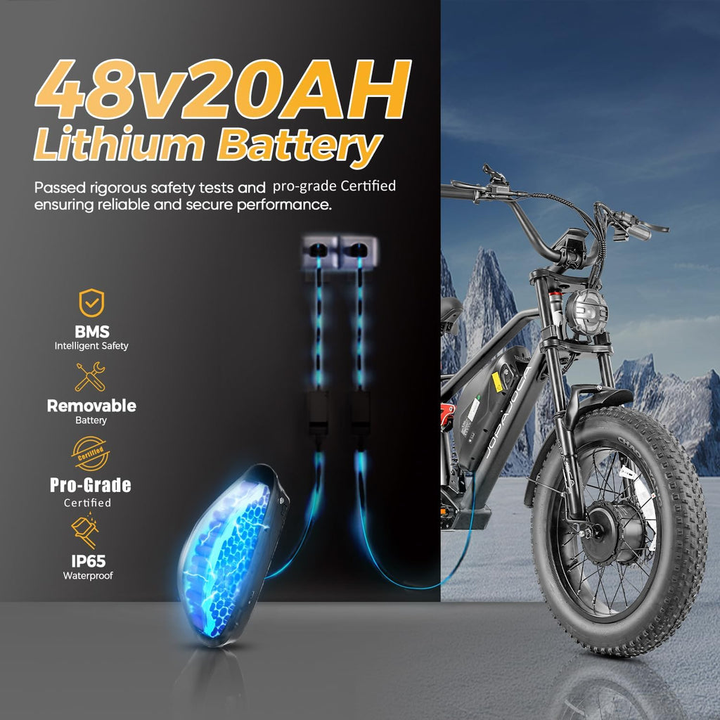eAhora Terra/Luna [2025] Dual Motor Electric Bike for Adult, 3000W/1500W | 33MPH | 20/15Ah | 80 Miles Long Range | 20'*4.0 Fat Tires | Full Suspension | for Coummute | Delivery | Women | Men