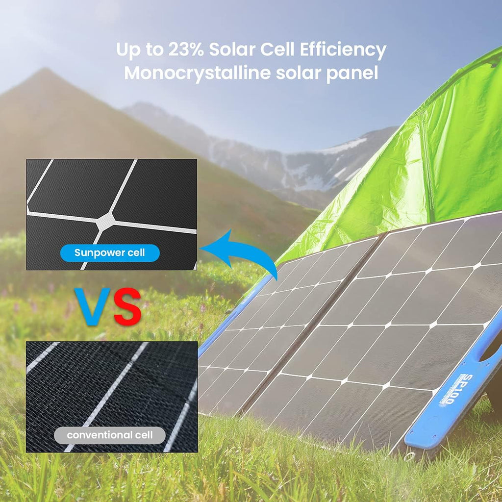 XTAR SP100 100w Solar Panel, Portable Solar Panel Solar Power, Foldable Solar Panel with Independent Charger, Solar Power Panel for Power Station Solar Generator RV Solar Camping 1Pack-1