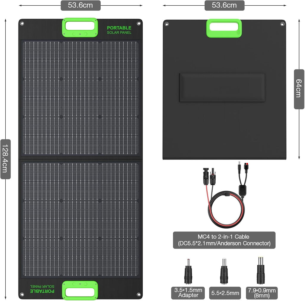 2400W Solar Generator with 2x100W Portable Solar Panels (ship separately), 1843Wh LiFePO4 Battery, Fast Charging, Portable Power Station for Home Backup Power, Camping,RVs