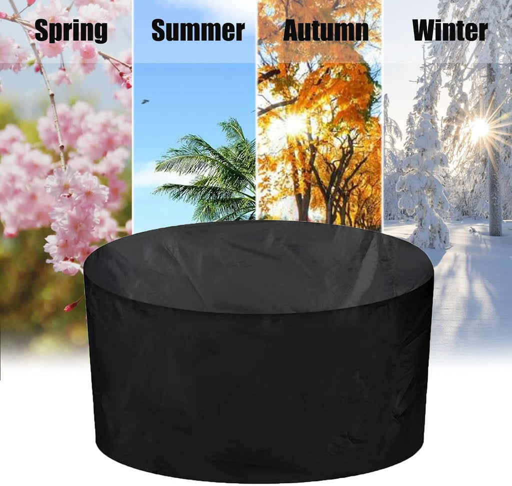 Waterproof Patio Furniture Set Cover 106' D x 30' H, 420D Outdoor Round Table and Chairs Set, Durable Wind Dust Proof Outdoor Cover, Suitable for All Weathers (270x75cm)